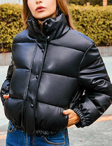 Puffer Leather Jacket