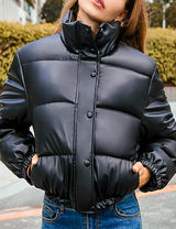 Puffer Leather Jacket
