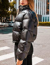 Puffer Leather Jacket