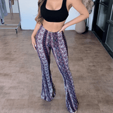 SNATCHED HIGH WAISTED PAISLEY FLARE PANTS
