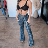 SNATCHED HIGH WAISTED PAISLEY FLARE PANTS