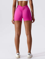 Sculpting V-Back Ruched Shorts