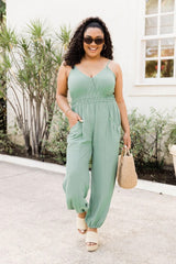 ChicCurve™ — Gathered Waist Romper With Pockets