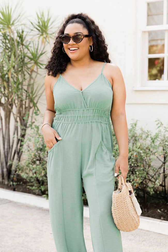 ChicCurve™ — Gathered Waist Romper With Pockets