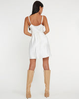Ivory Elegance — Strappy Slip Dress In Satin