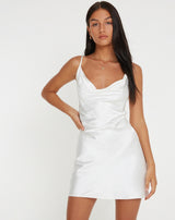 Ivory Elegance — Strappy Slip Dress In Satin