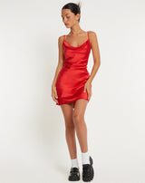 Ivory Elegance — Strappy Slip Dress In Satin