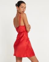 Ivory Elegance — Strappy Slip Dress In Satin