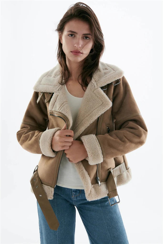 LuxeFall Leather Jacket in Brown