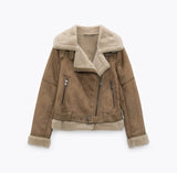 LuxeFall Leather Jacket in Brown