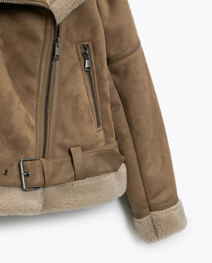 LuxeFall Leather Jacket in Brown