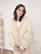 Reversible Oversize Fleece Hooded Jacket