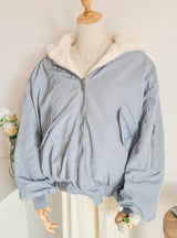 Reversible Oversize Fleece Hooded Jacket