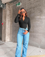 Cozy Chic — Half Zip Ribbed Bodysuit